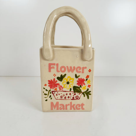 Flower Market Tote Vase Featuring Coral & Yellow | Jessica Walker