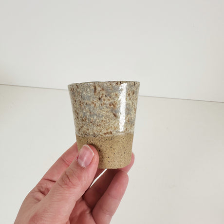Oatmeal & Icy Blue Handmade Stoneware Shot Glasses | Jessica Walker