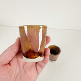 Tan & Dark Brown with a Hint of Pink Handmade Stoneware Shot Glasses | Jessica Walker
