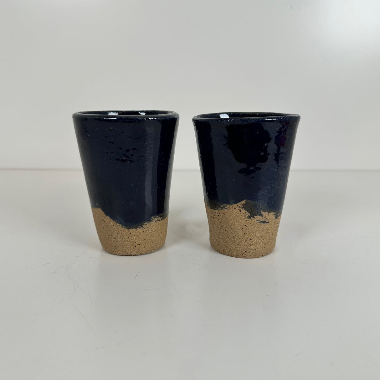 Tall Cobalt Blue Handmade Stoneware Shot Glasses | Jessica Walker