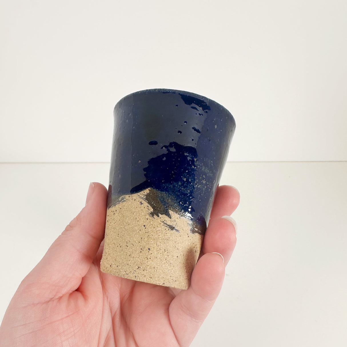 Tall Cobalt Blue Handmade Stoneware Shot Glasses | Jessica Walker