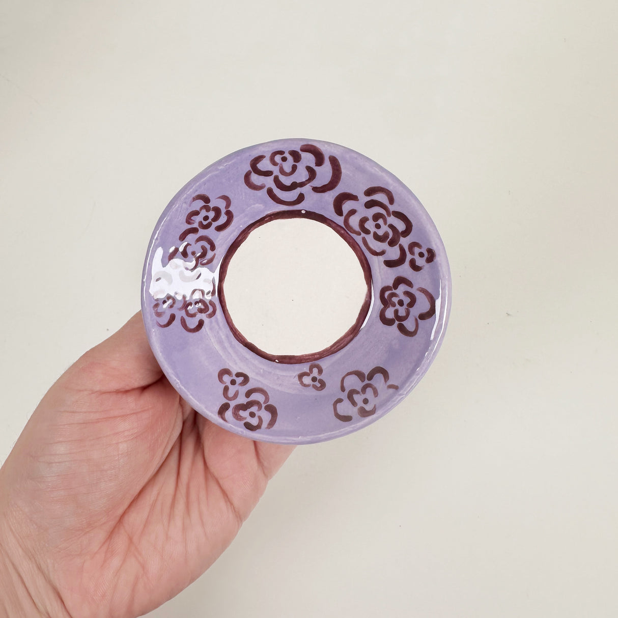 Medium Lavender & Deep Purple Mini Dish with Hook for Hanging | Jessica Walker