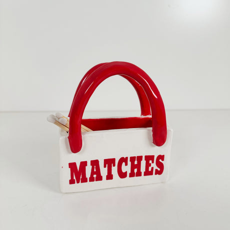 Match Holder and Striker Tote Bag Vase in Red | Jessica Walker