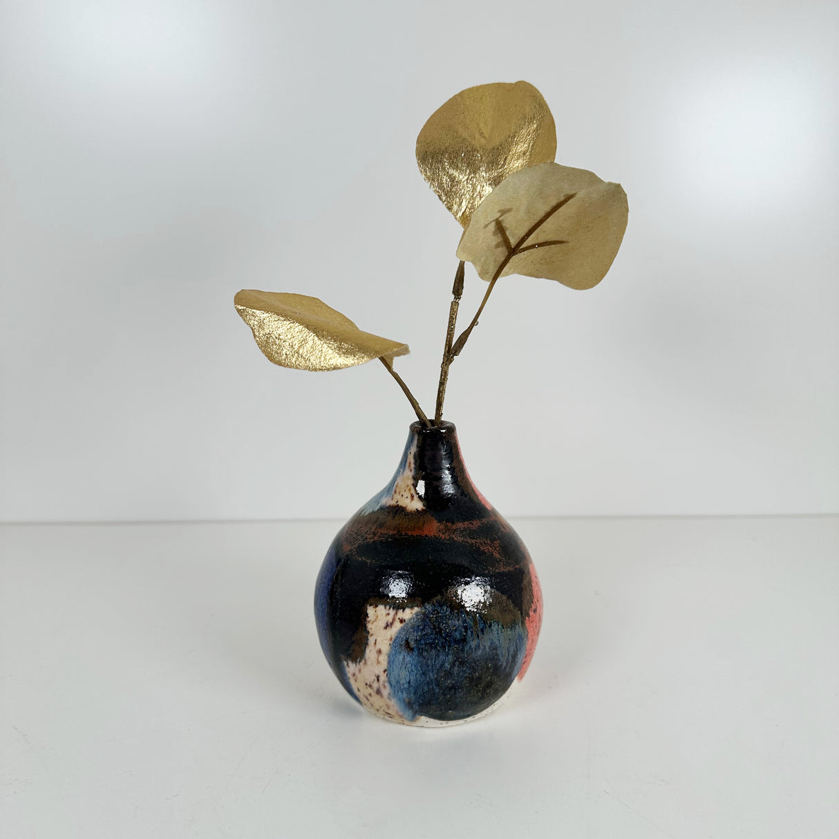 Deep Dark Watercolor Style Stoneware Bud Vase | Madeleine Schmidt