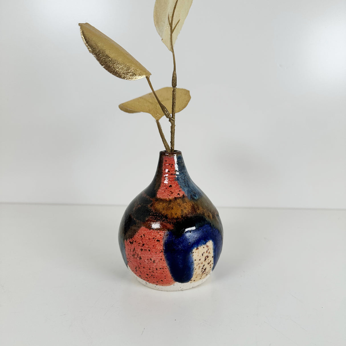 Deep Dark Watercolor Style Stoneware Bud Vase | Madeleine Schmidt