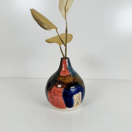 Deep Dark Watercolor Style Stoneware Bud Vase | Madeleine Schmidt