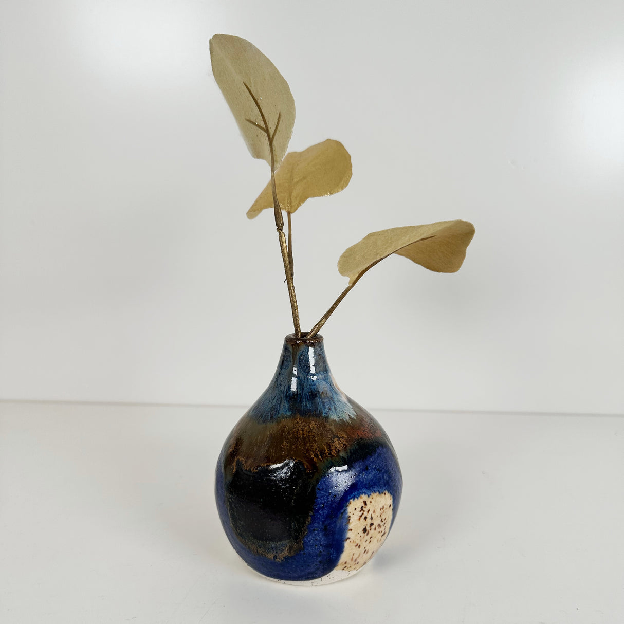 Deep Dark Watercolor Style Stoneware Bud Vase | Madeleine Schmidt