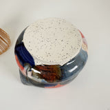 Deep Dark Watercolor Style Stoneware Matcha Bowl with Whisk | Madeleine Schmidt