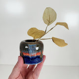 Deep Dark Watercolor Style Stoneware Domed Vase | Madeleine Schmidt