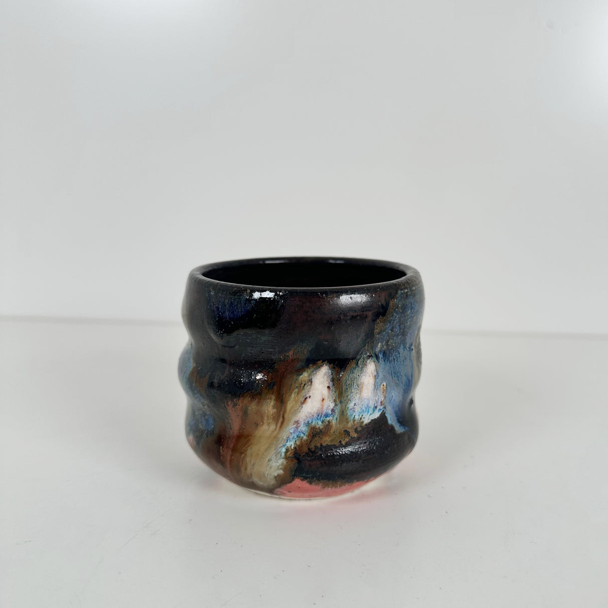 Deep Dark Watercolor Style Stoneware Vases in Three Styles | Madeleine Schmidt