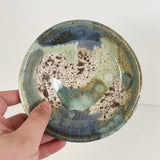 Winter Woods and Blue Green Speckled Stoneware Dishes | Madeleine Schmidt