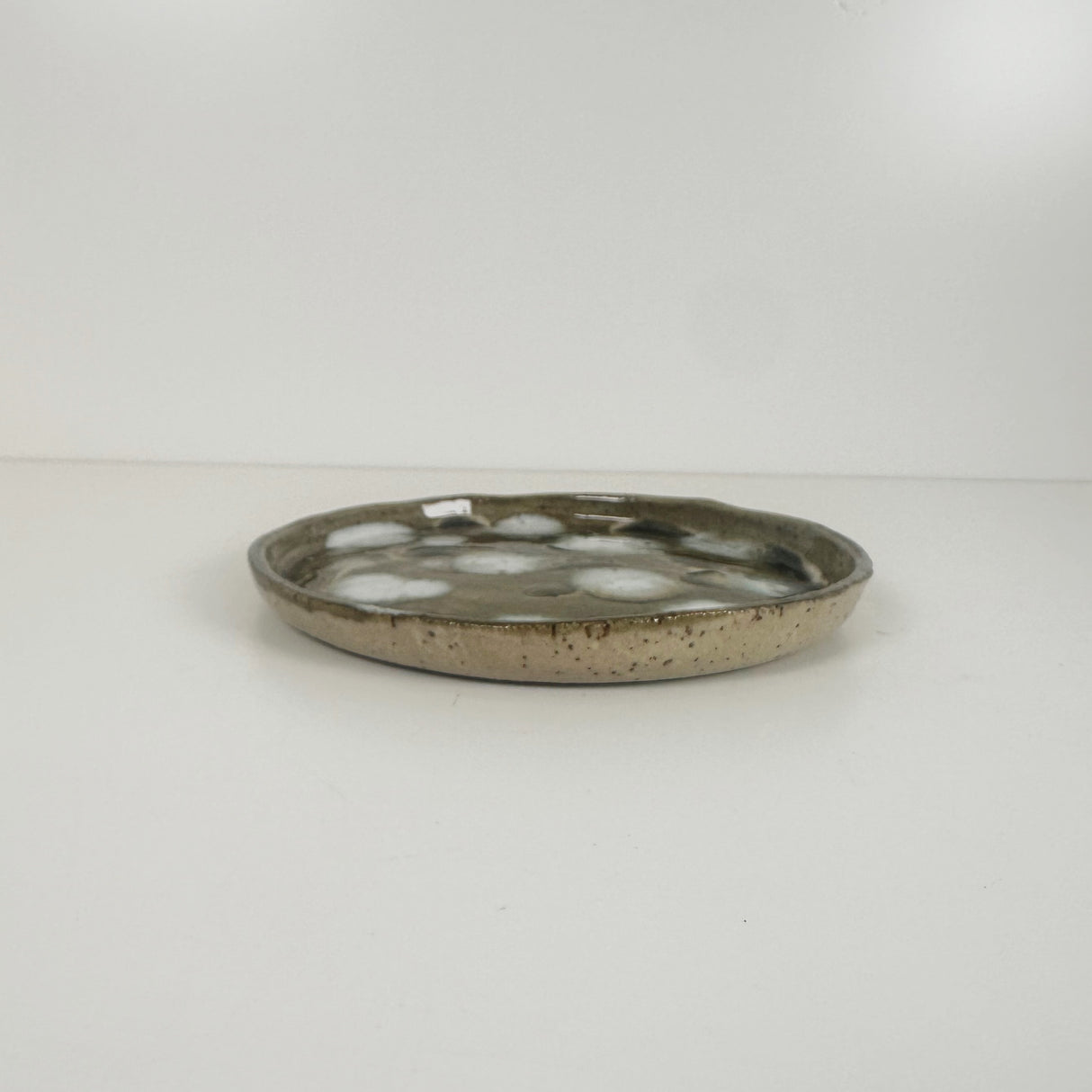 Winter Woods and Blue Green Speckled Stoneware Dishes | Madeleine Schmidt