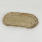 Oblong Marbled Sand Stoneware Tray | Madeleine Schmidt