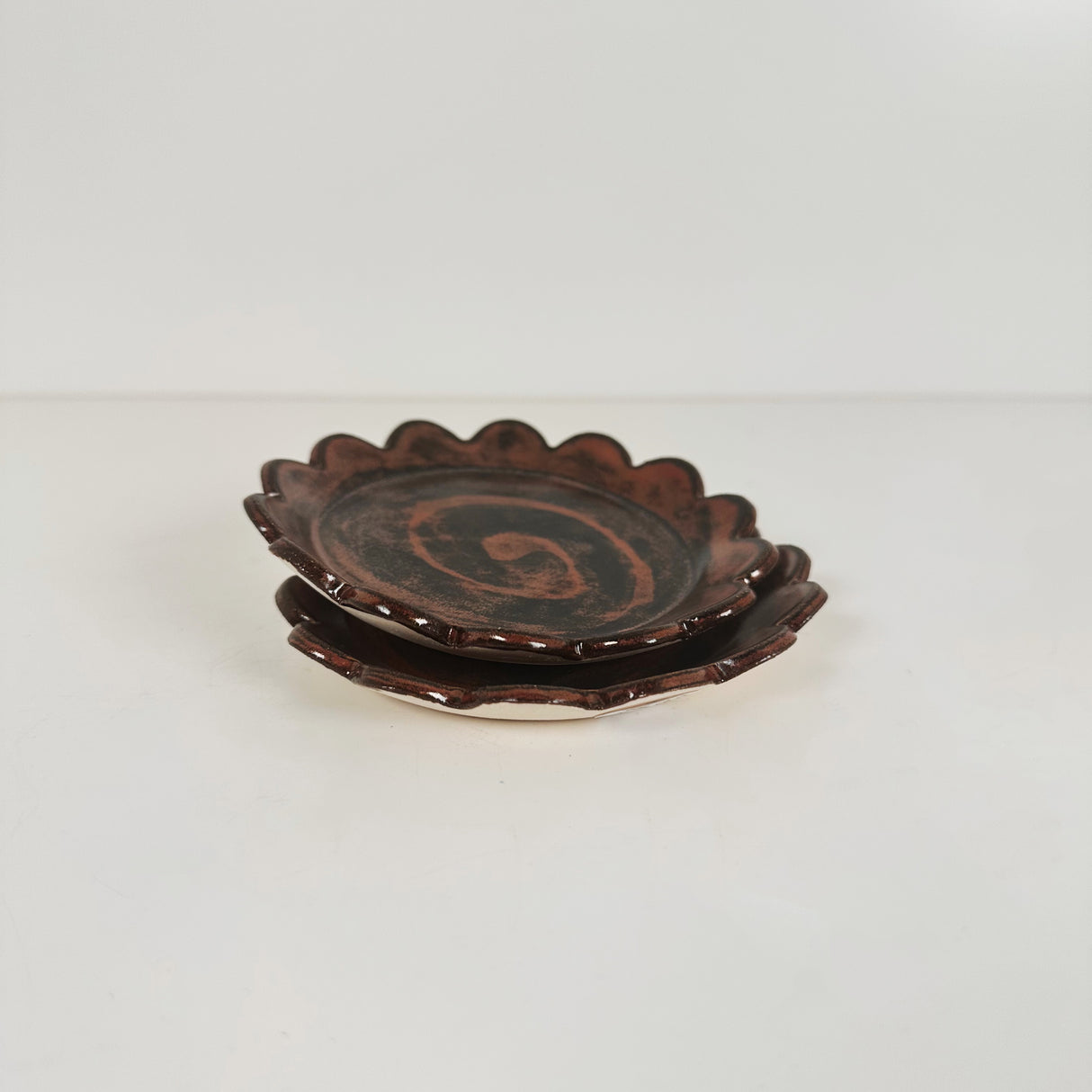 Scalloped Copper Sparkle Stoneware Dishes | Madeleine Schmidt
