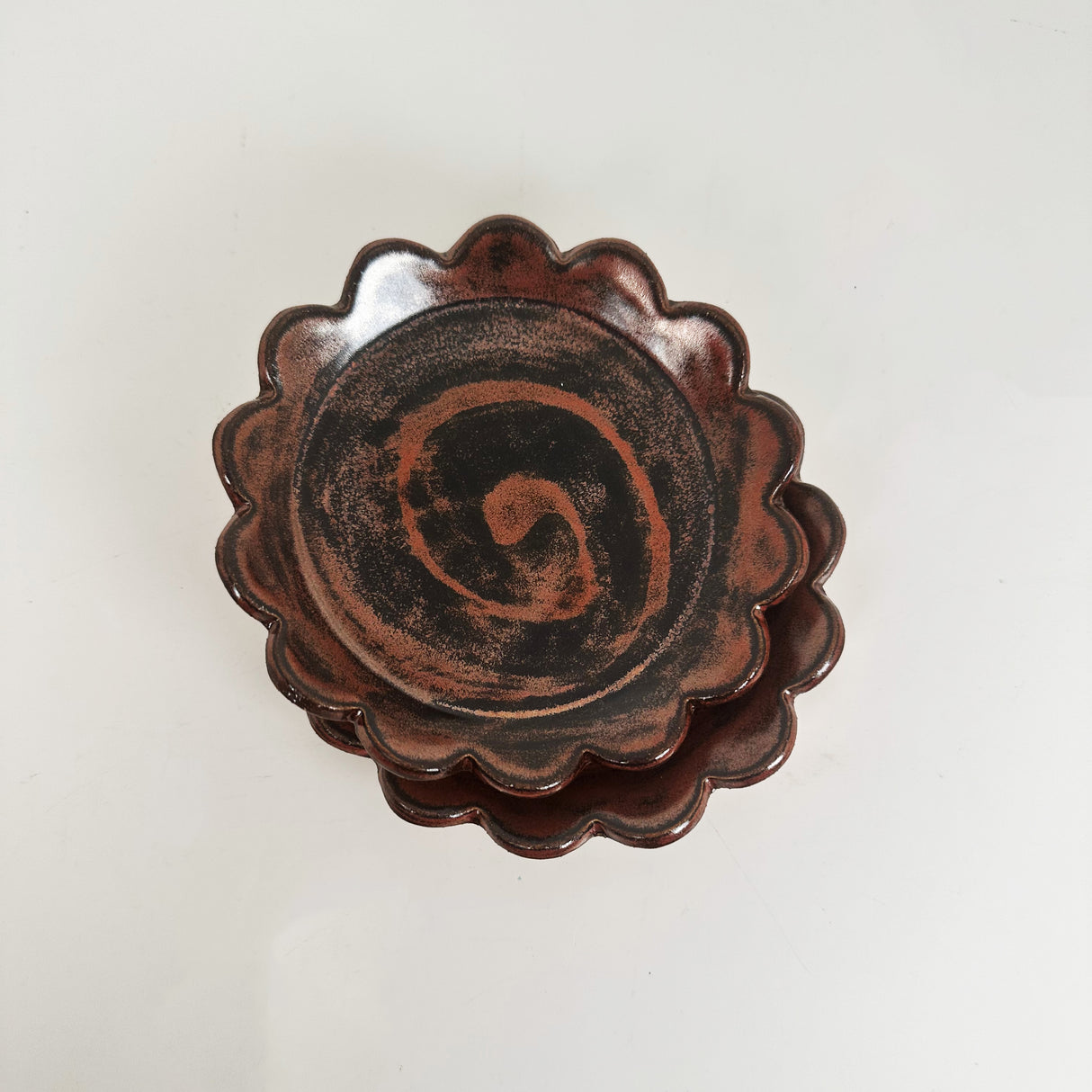 Scalloped Copper Sparkle Stoneware Dishes | Madeleine Schmidt