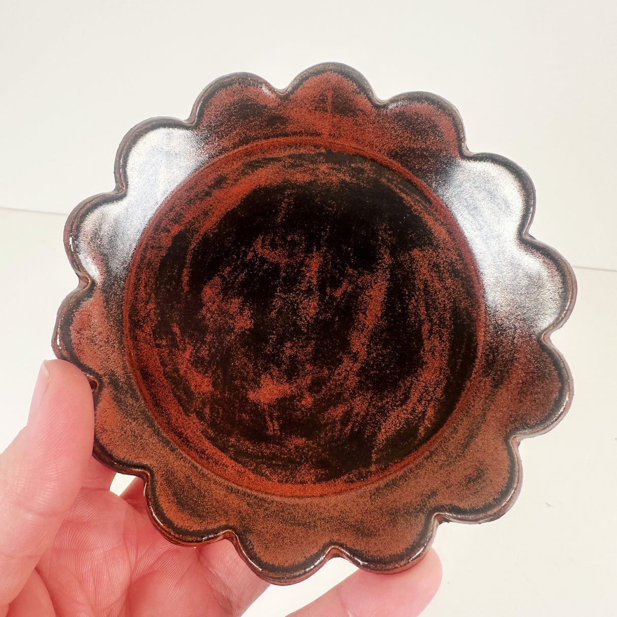 Scalloped Copper Sparkle Stoneware Dishes | Madeleine Schmidt