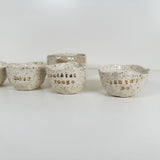 Speckled Stoneware Bowls Featuring 22k Gold and Designer Fragrances  | Madeleine Schmidt