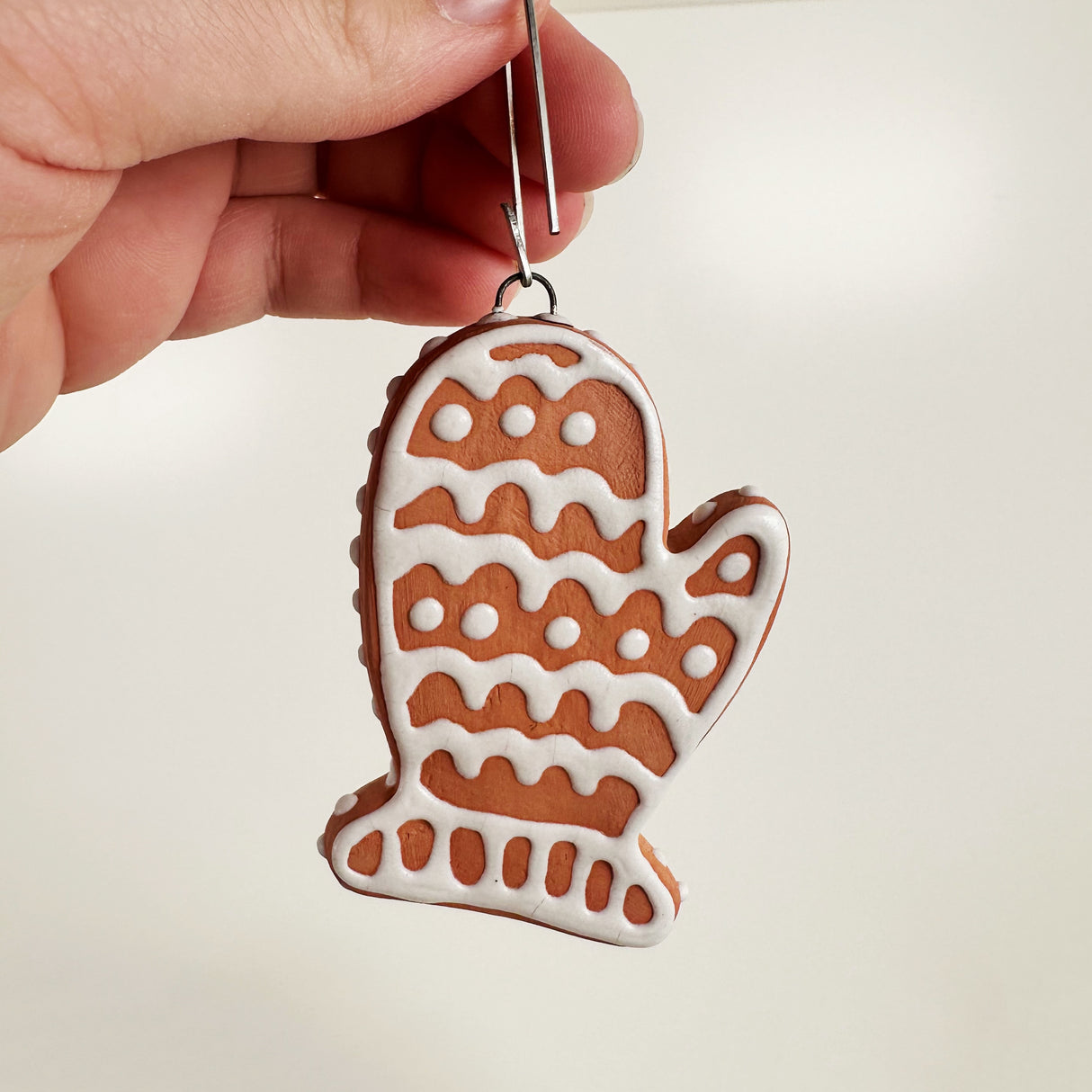 Terracotta Striped Mitten Ornament | Once & Future Things
