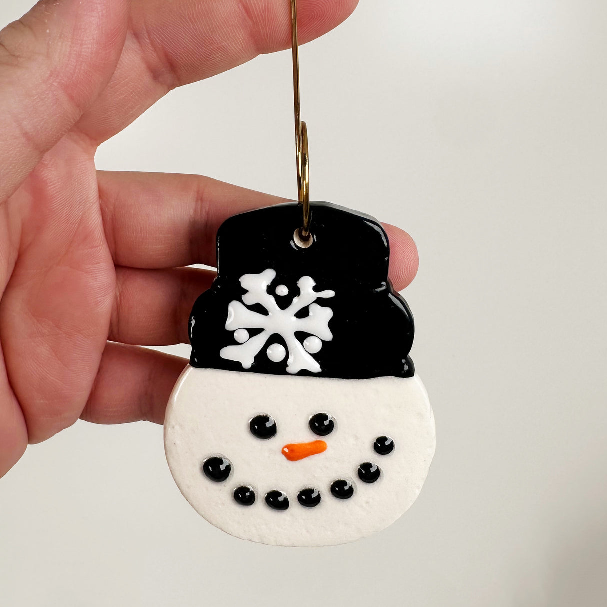 Ceramic Snowman Ornament- E | Once & Future Things