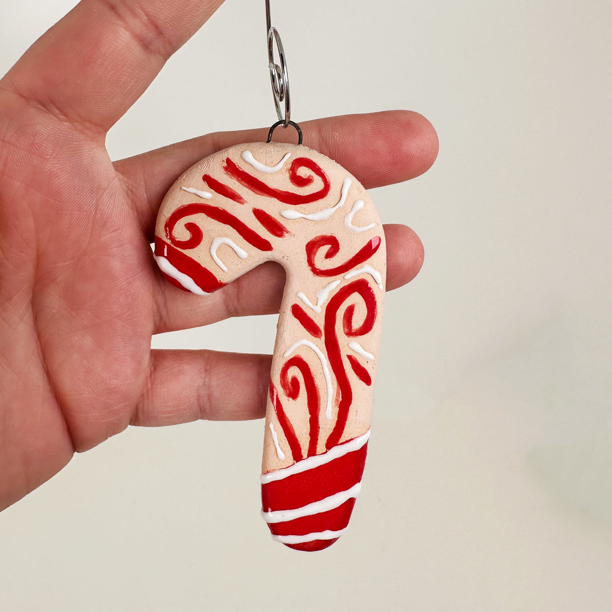 Ceramic Fancy Candy Cane Ornament | Once & Future Things