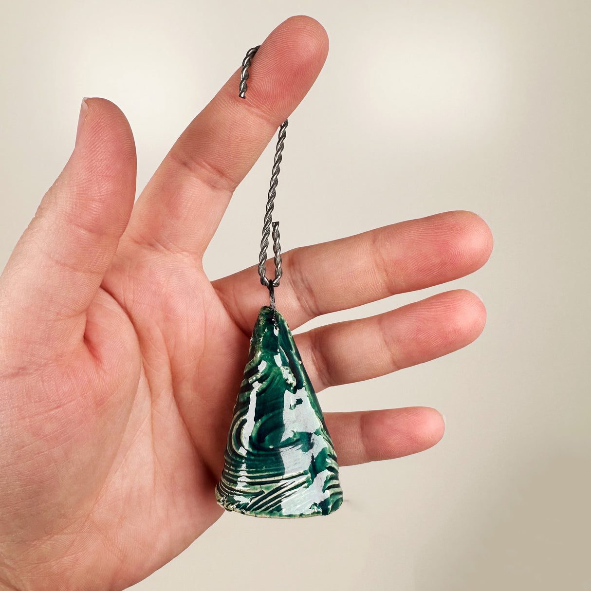 Ceramic Deep Green Tree Ornament- G | Once & Future Things