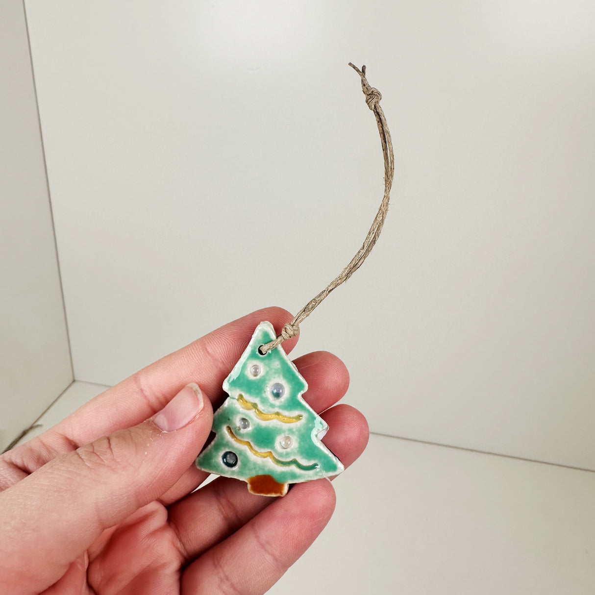 Ceramic Mini Green Tree Ornament- B | Once & Future Things