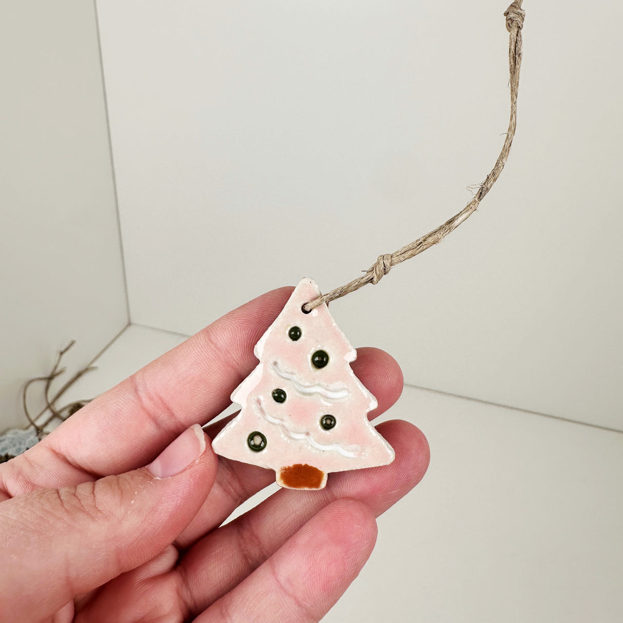 Ceramic Mini Pink Tree Ornament- B | Once & Future Things