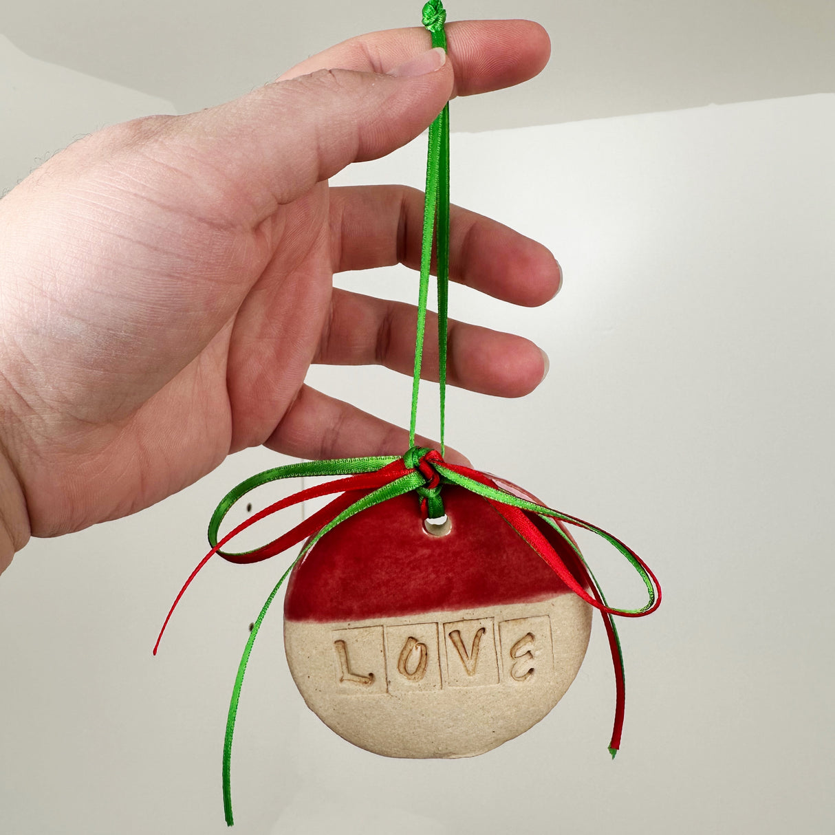 Ceramic "Love" Ornament | Triska Pottery