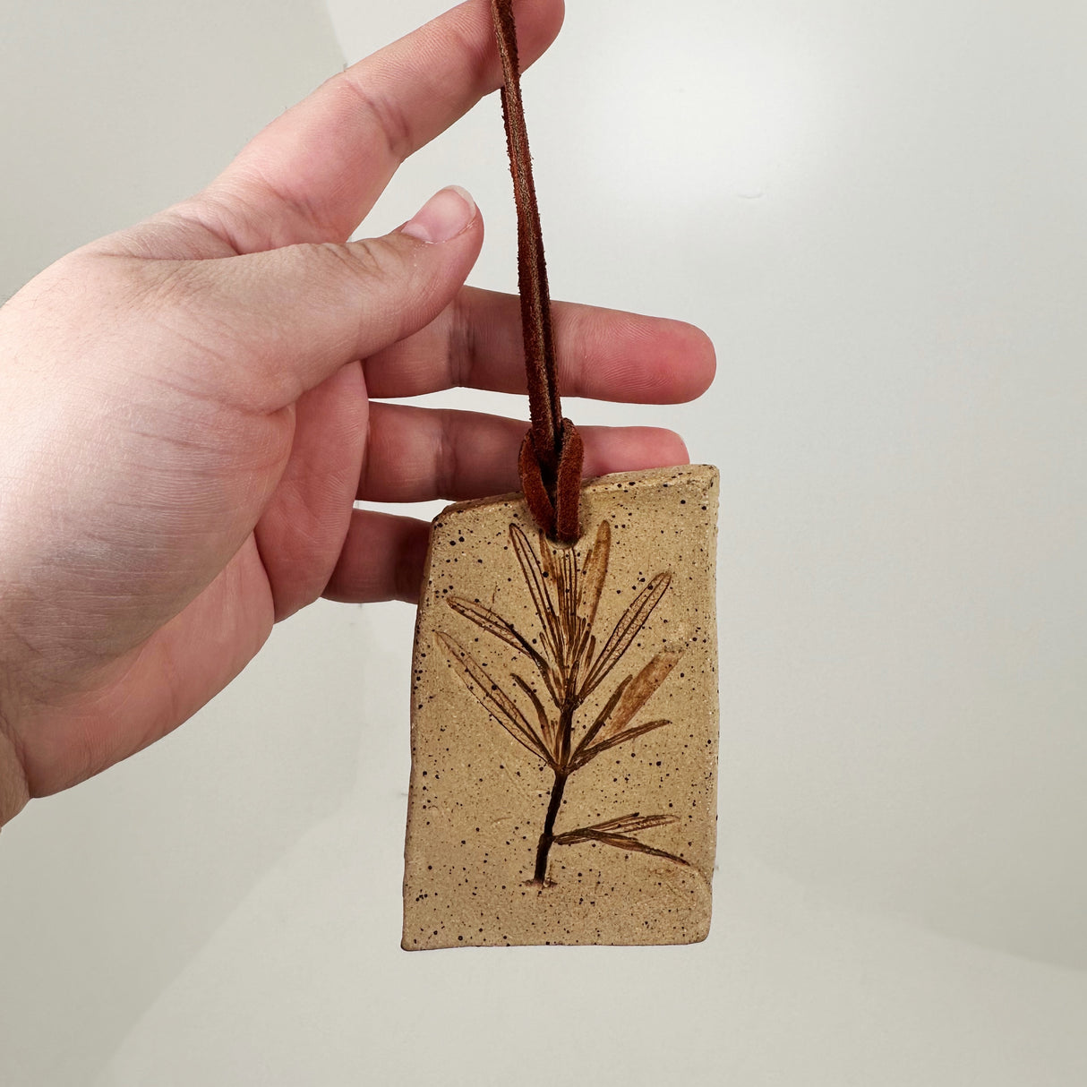 Rosemary Twig Ceramic Ornament- C | Triska Pottery