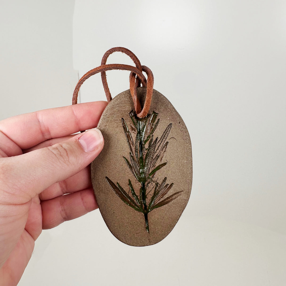Rosemary Twig Ceramic Ornament- F | Triska Pottery