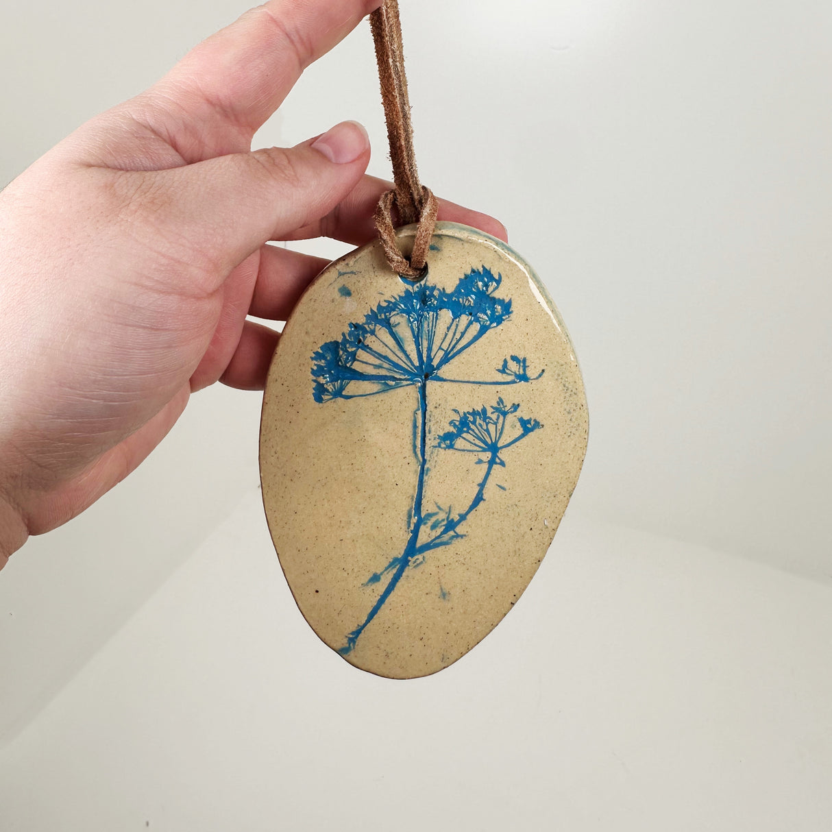 Blue Dill Twig Ceramic Ornament-B | Triska Pottery