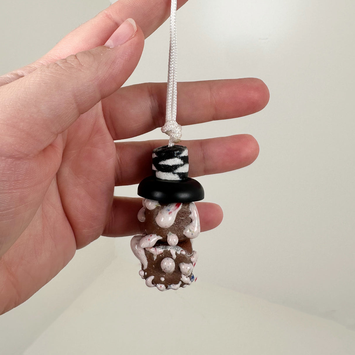 Two Bead Ceramic Abstract Snowman Ornament | Cera Stout