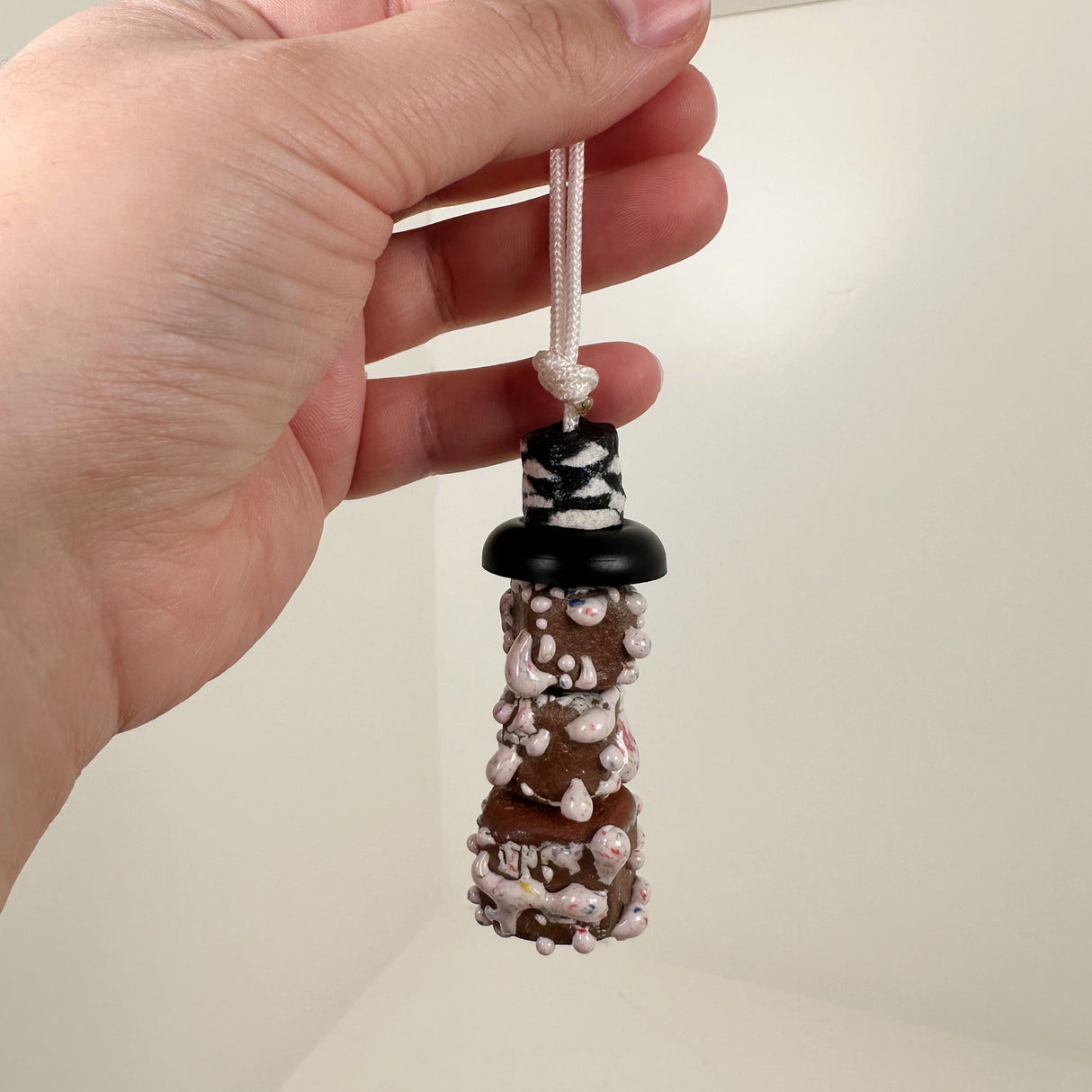 Three Bead Ceramic Abstract Snowman Ornament | Cera Stout