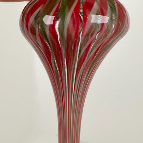 Red & Green Swirl Handblown Glass Ornament- D | Jay Slack