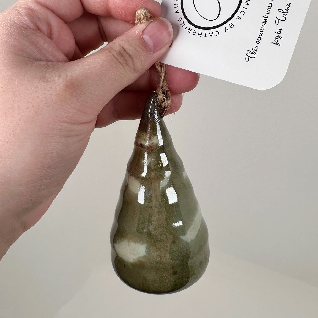 High Gloss Moss Green Tree Ornament | Catherine Aufdenkamp