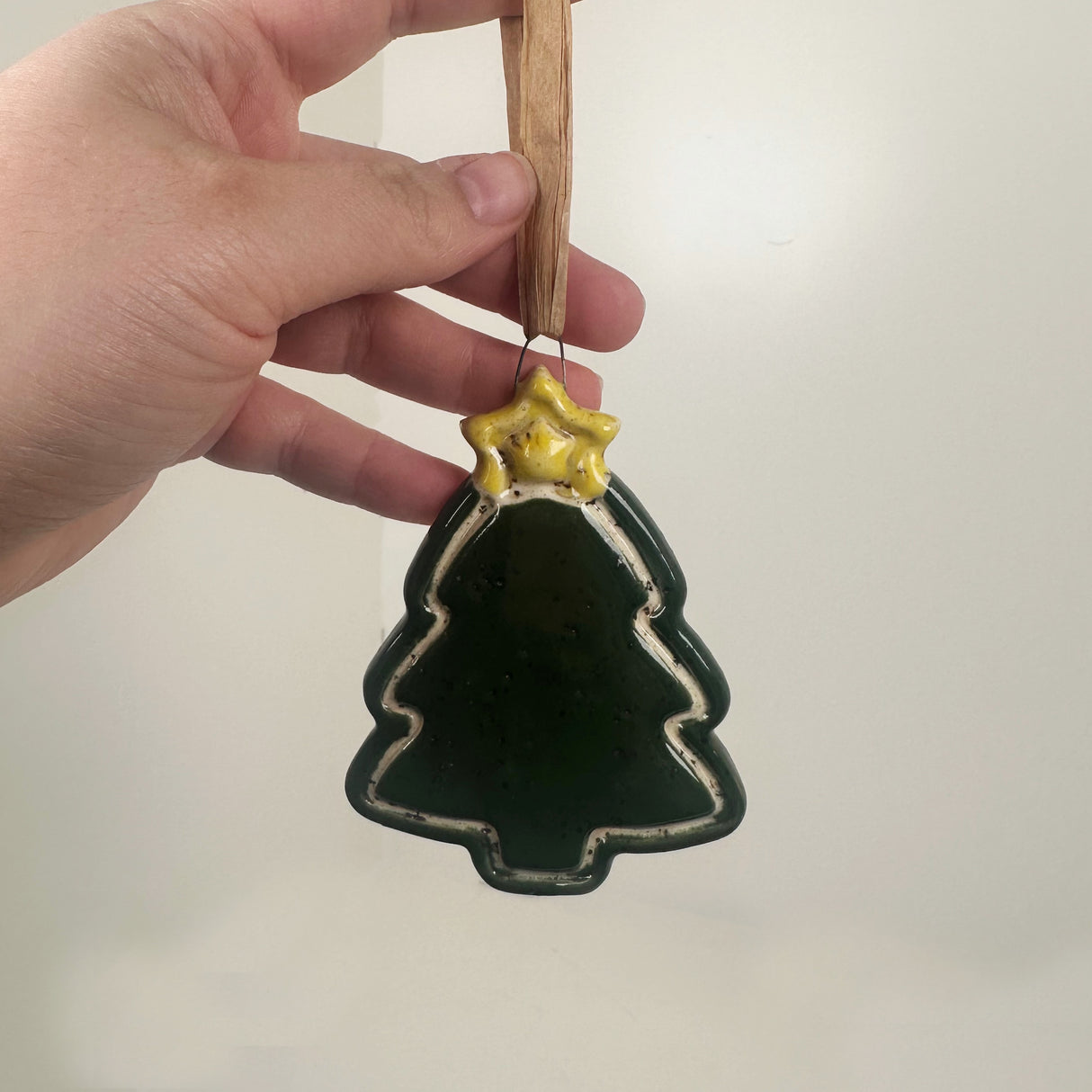 Dark Green Tree Ornament | Perrier Pottery