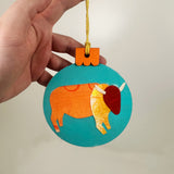 Painted Collage Buffalo Ornament- Multiple Styles Available | Jackie Myers Art