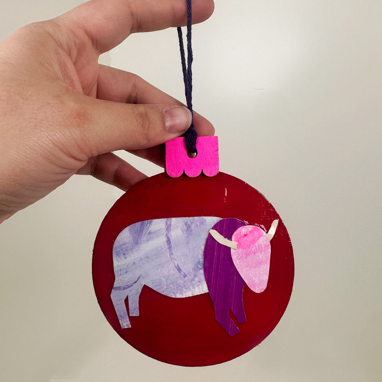 Painted Collage Buffalo Ornament- Multiple Styles Available | Jackie Myers Art