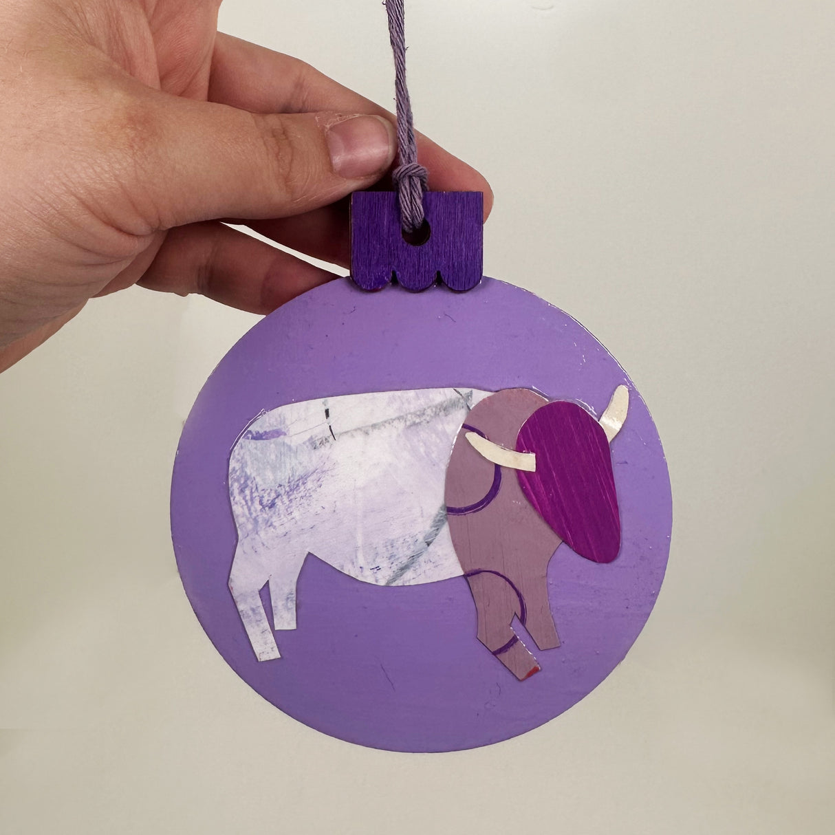 Painted Collage Buffalo Ornament- Multiple Styles Available | Jackie Myers Art