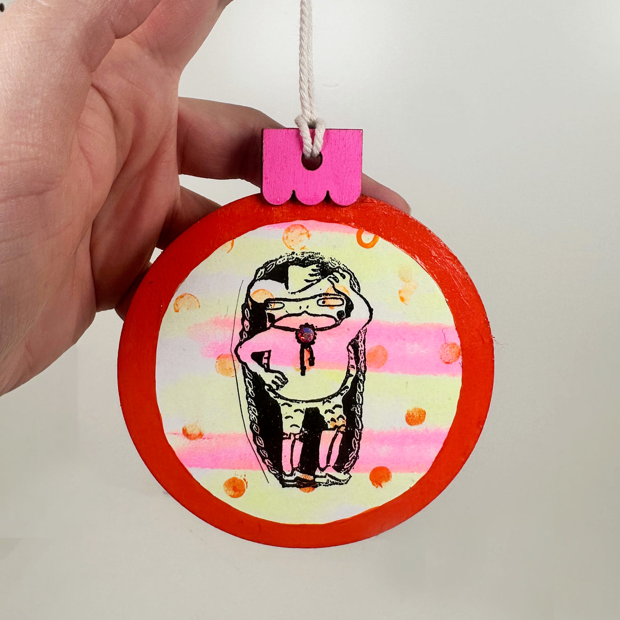 Painted Collage Cowboy Frog Ornament- Multiple Styles Available | Jackie Myers Art