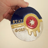 Protest "Stay Gold" Ceramic Tulsa Ornament | Bunnyfoot Pottery