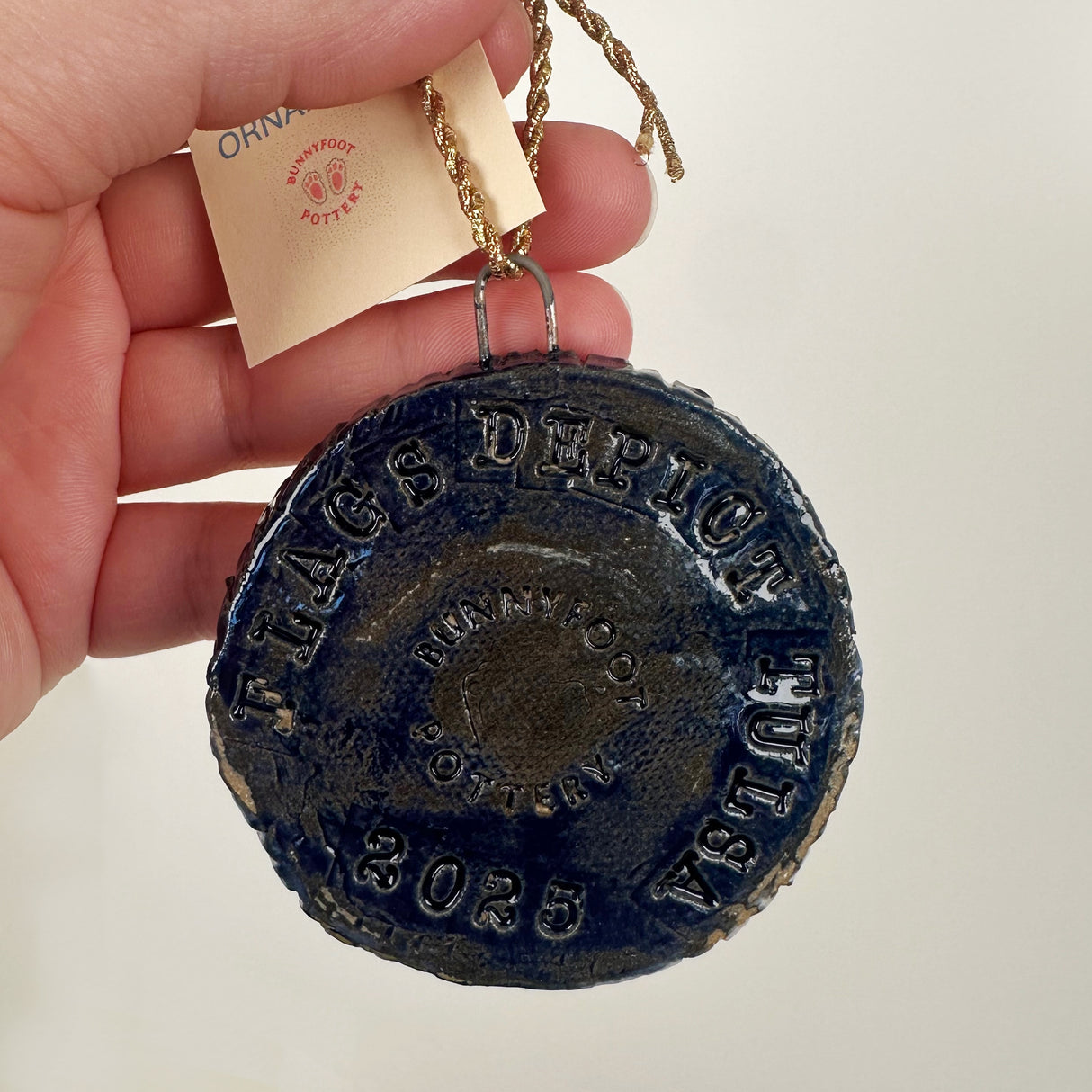 Protest Ceramic Tulsa Flag Ornament | Bunnyfoot Pottery