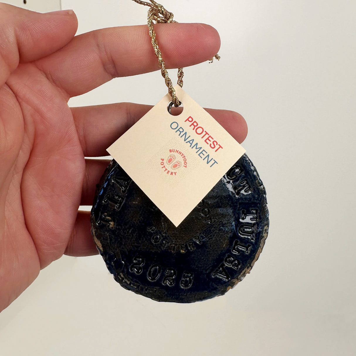 Protest Ceramic Tulsa Flag Ornament | Bunnyfoot Pottery