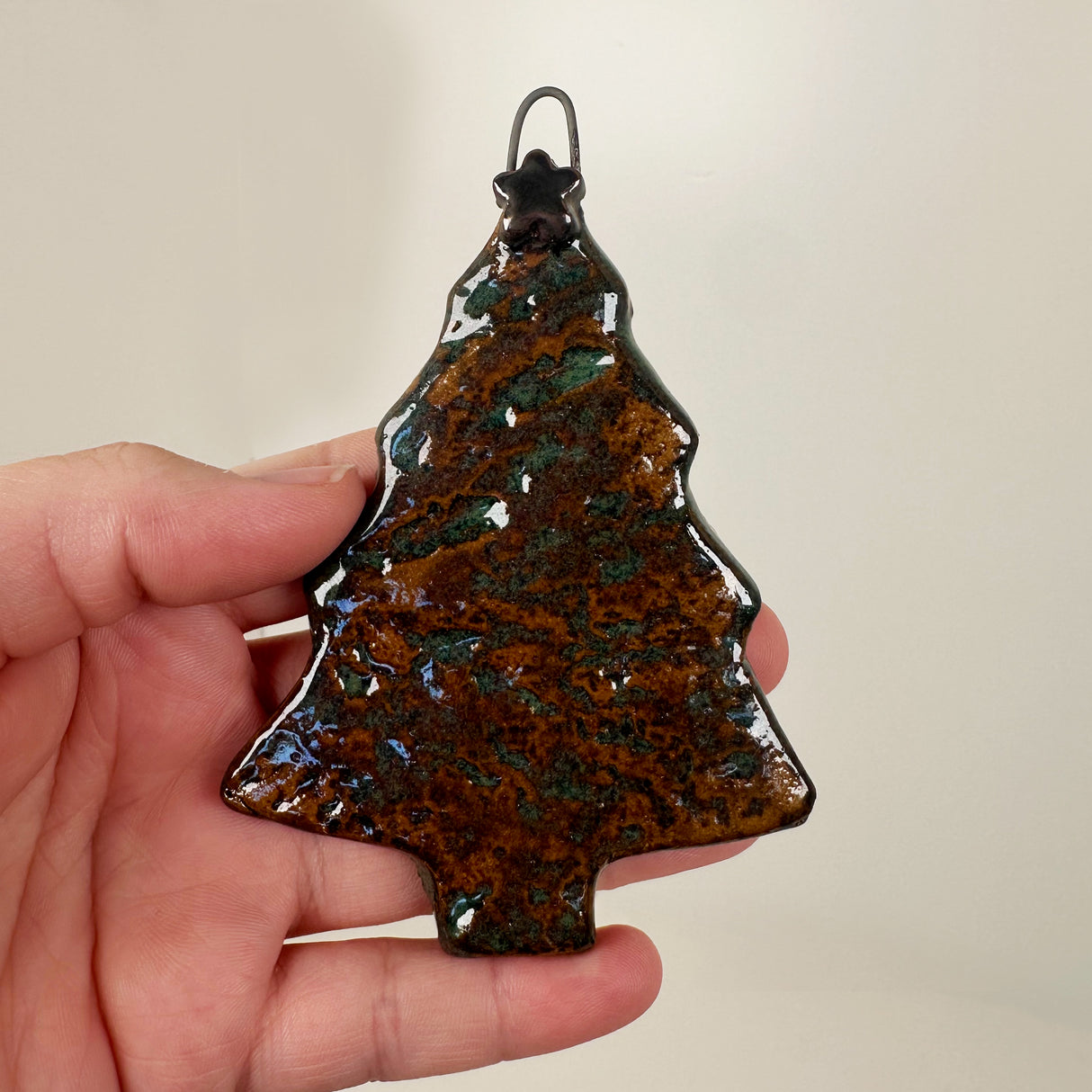 Dark Brown & Blue Green Tree Ornament | Bunnyfoot Pottery