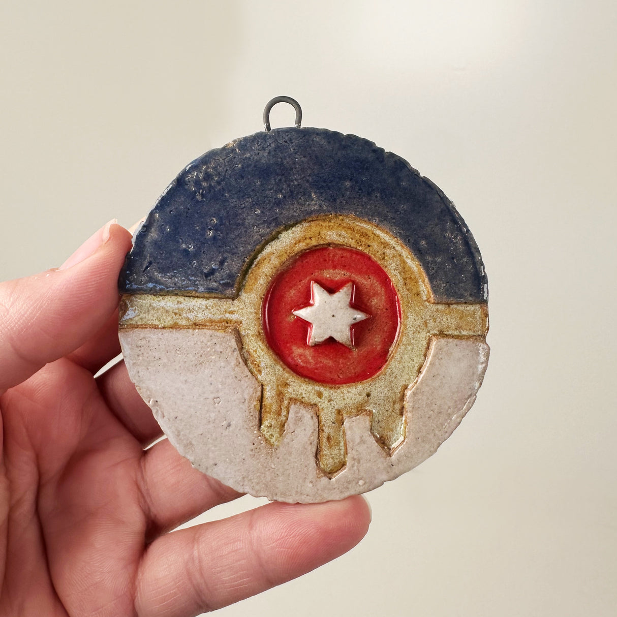 Ceramic Tulsa Flag Ornament | Bunnyfoot Pottery
