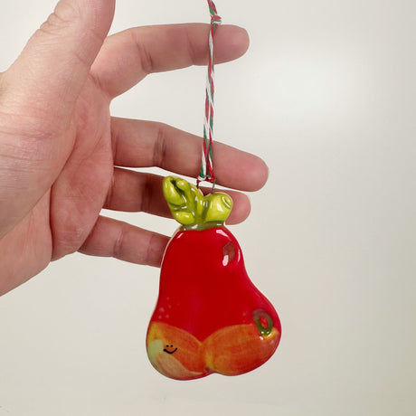 Red Pear Butt Ceramic Ornaments- Multiple Styles Available | Shop Maranda