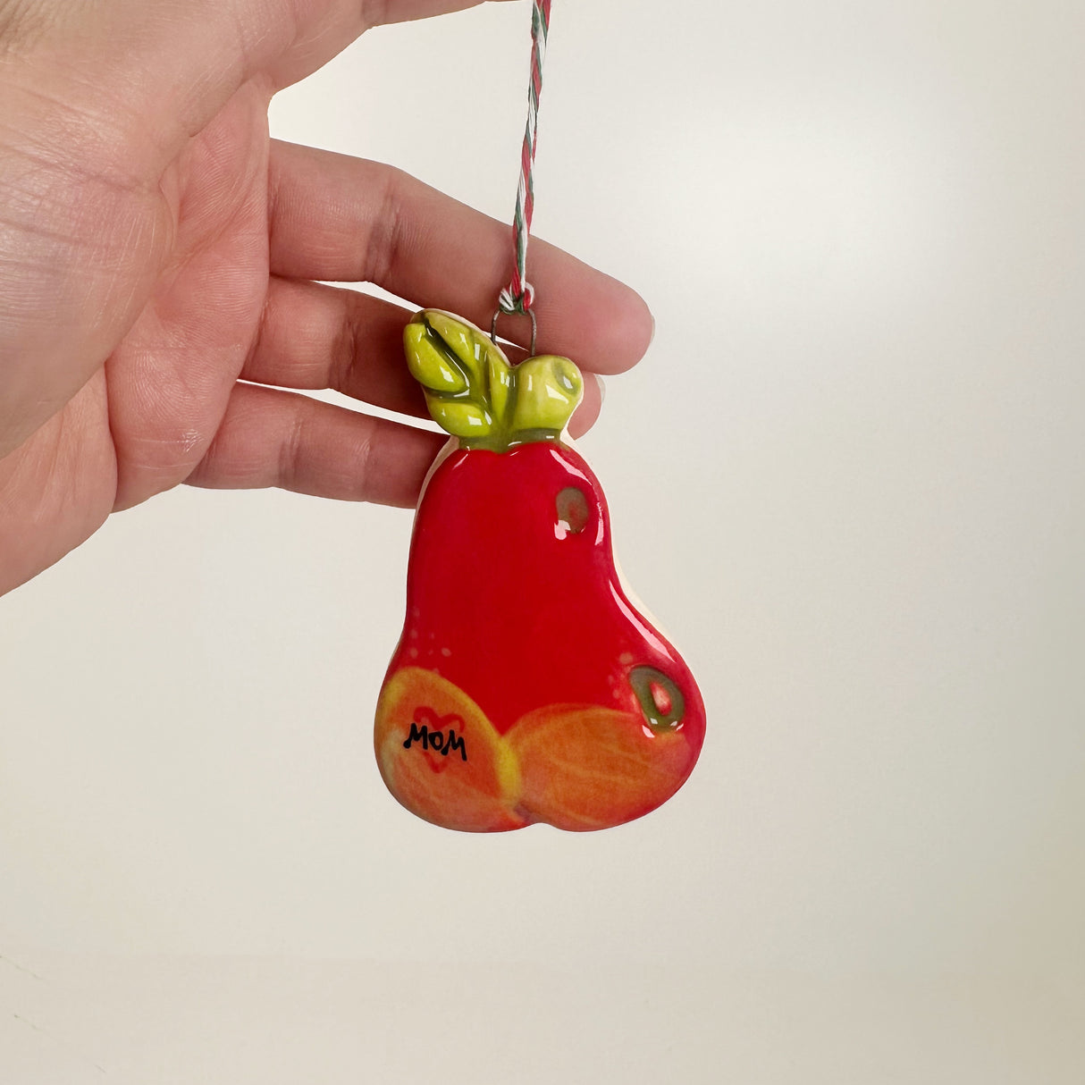 Red Pear Butt Ceramic Ornaments- Multiple Styles Available | Shop Maranda