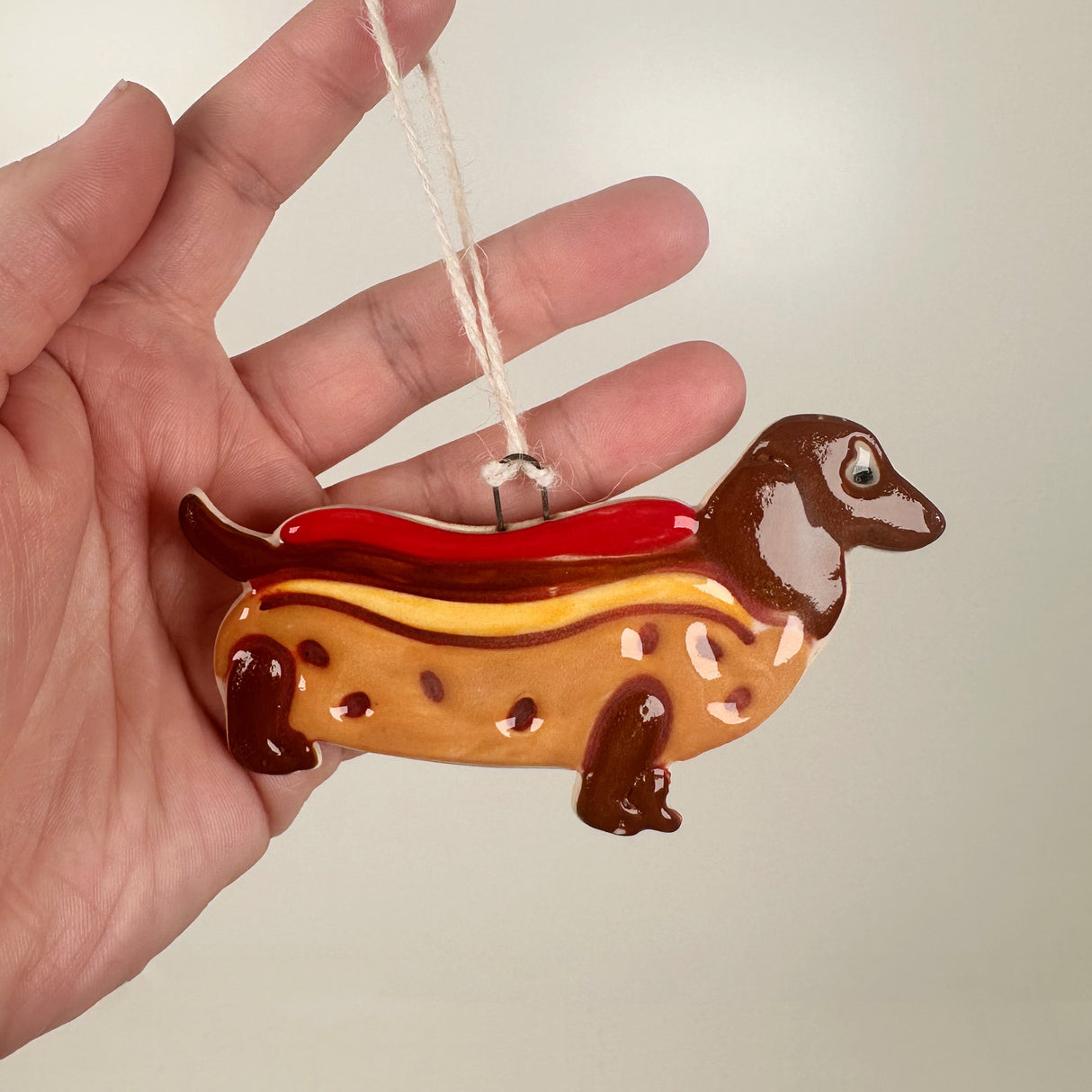 Mini Weiner Dog Ceramic Ornament | Shop Maranda