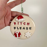 B**** Please Ceramic Ornament | Molly Jensen