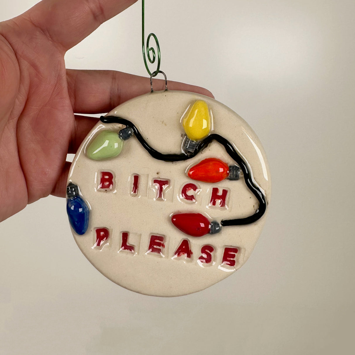B**** Please Ceramic Ornament | Molly Jensen